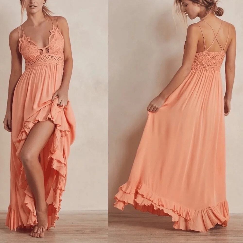 Free People Adella Maxi Slip Dress, medium